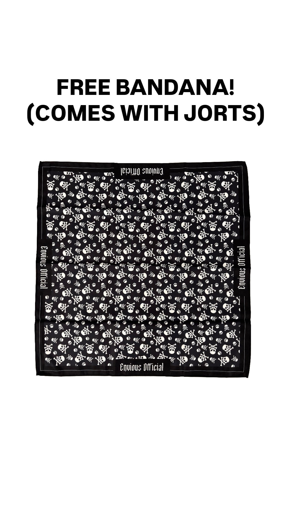Skull Rip Denim Shorts (Black) "FREE BANDANA PER SHORTS"