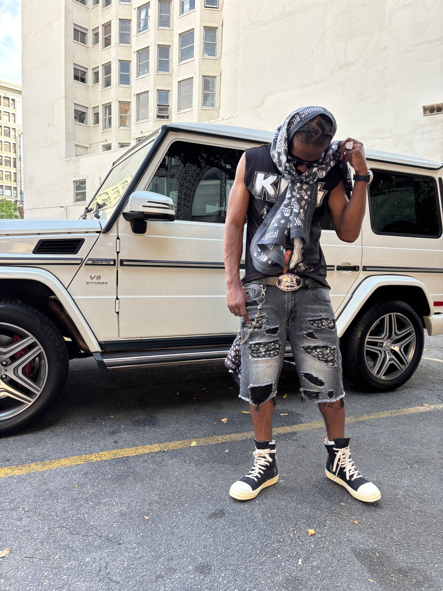 Skull Rip Denim Shorts Bundle