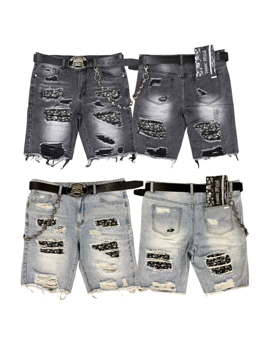 Skull Rip Denim Shorts Bundle
