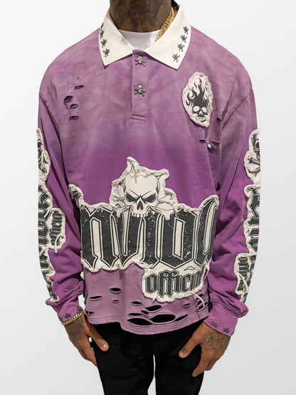 Purp Skully Button Up