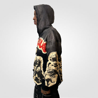 World Of Sin Zip Up Hoodie(BLACK)